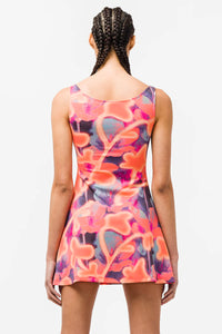 RESALE MIAOU GINGER NEON PEACH FLORAL DRESS SIZE: M