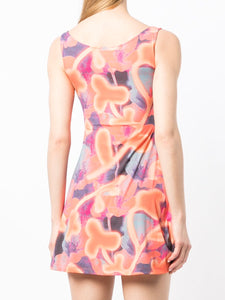 RESALE MIAOU GINGER NEON PEACH FLORAL DRESS SIZE: M