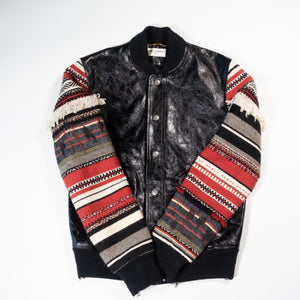 Vintage Saint Laurent Leather/Woven Jacket