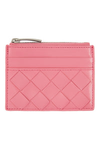 Pre-Loved Bottega Veneta Pink Top Zip Card Case