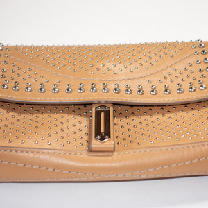 Vintage Fontana Milano 1915 Studded Leather Tan Crossbody Bag