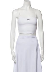 Pre-Loved Kith Square Neckline Sleeveless Crop Top White Size: Small