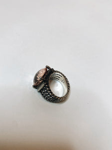 Vintage David Yurman Morganite Diamond Large Cable Ring