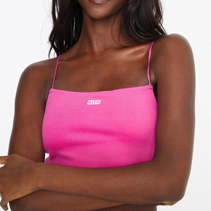 Pre-Loved Kith Square Neckline Sleeveless Crop Top Hot Pink Size: XSmall