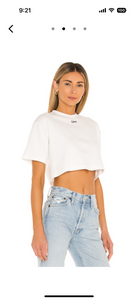 Resale OFF-WHITE Rib Casual Cropped Tee Size: Small