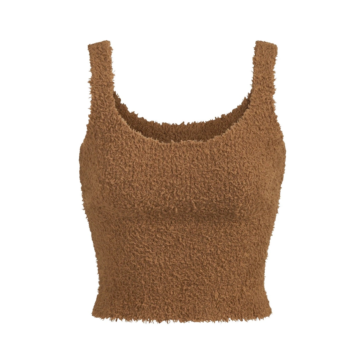 Skims Women's Cozy Knit Fuzzy Tank Top Sleeveless Black Size S/M