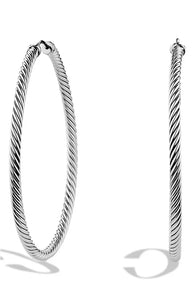 Vintage David Yurman Large Cable Classics Hoop Earrings